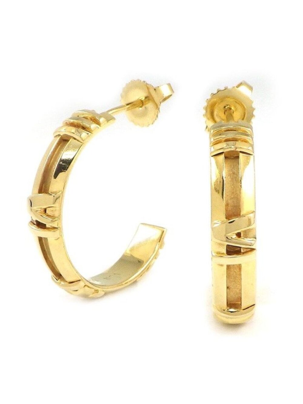 Tiffany & Co Earrings Atlas Hoop 18K Yellow Gold